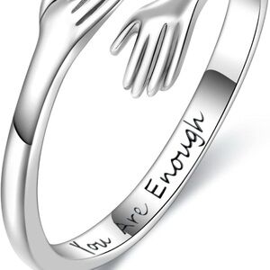 Elegant Silver Hug Ring